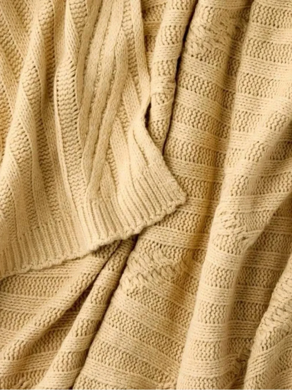 Threshold X Studio McGee Tan Cable Rib Throw •50x60”